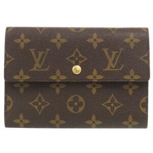 Louis Vuitton Portefeuille Tresor Etui Papier Monogram Brown Tri fold Wallet LV